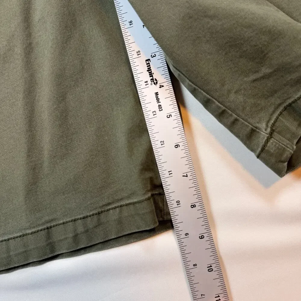 Banana Republic Shorts Mens 35 Green Cotton Blend Chino Mid Rise Pockets